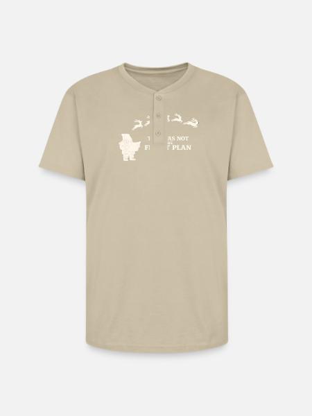 Santa’s Christmas Flight Plan - Unisex Henley T-Shirt - sand