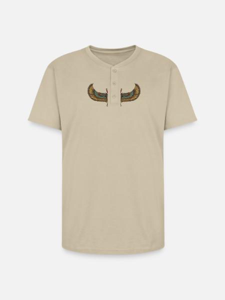 Solar Winged Emblem - Unisex Henley T-Shirt - sand