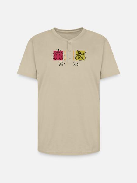 Hello Fall - Unisex Henley T-Shirt - sand