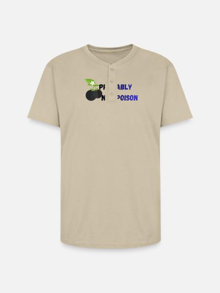 Probably_Not_Poison_-1- - Unisex Henley T-Shirt - sand