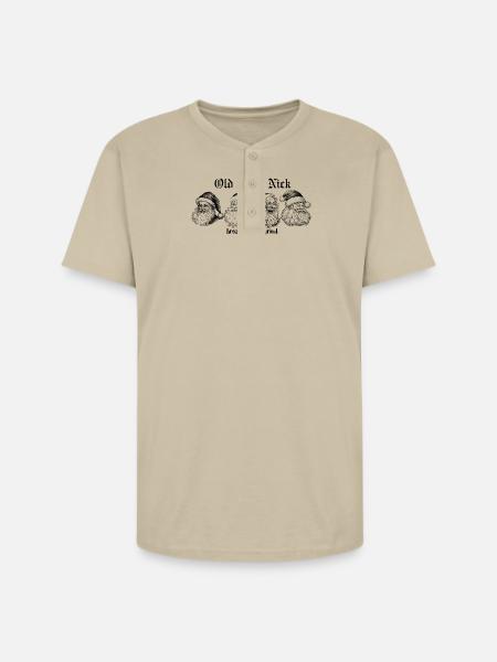 Old Saint Nick - Unisex Henley T-Shirt - sand