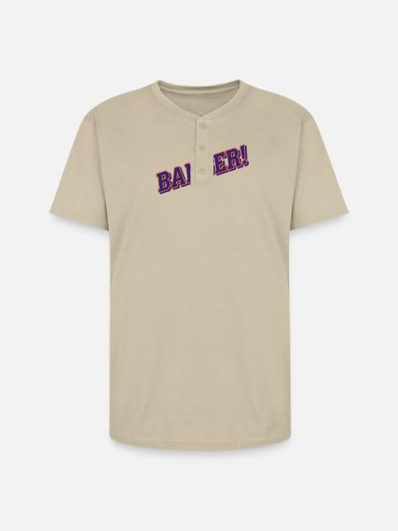 Banger purple orange - Unisex Henley T-Shirt - sand