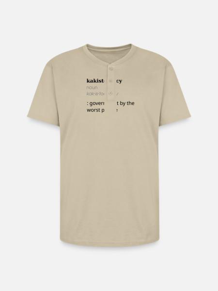 Kakistocracy Definition - Unisex Henley T-Shirt - sand