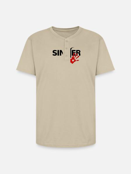 Sinner - Unisex Henley T-Shirt - sand