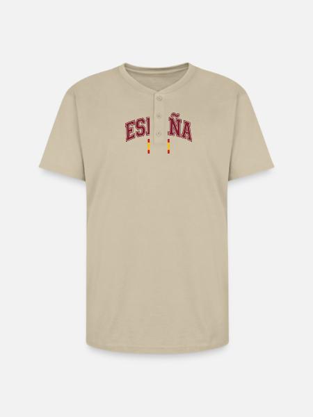 España Arch Banner International football - Unisex Henley T-Shirt - sand