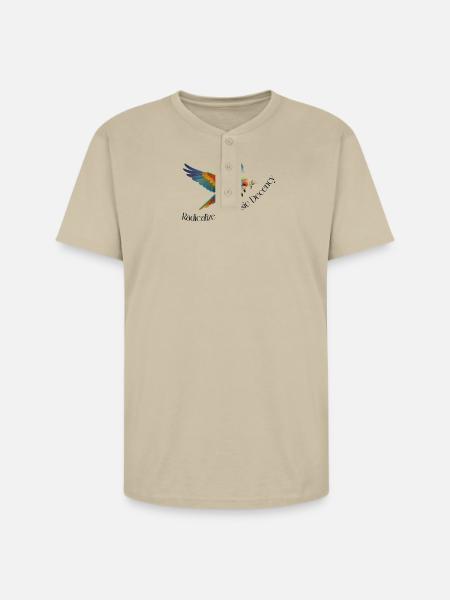 RADICALIZED BY BASIC DECENCY - Unisex Henley T-Shirt - sand