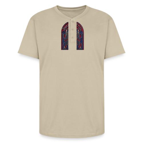 Barcelona Scarlet Pride T Shirt, Vibrant City Gift - Unisex Henley T-Shirt