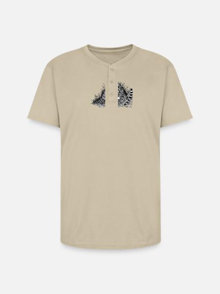 Fighting tigers - Unisex Henley T-Shirt - sand