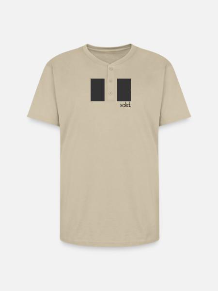 Midnight Cross Glyph - Unisex Henley T-Shirt - sand