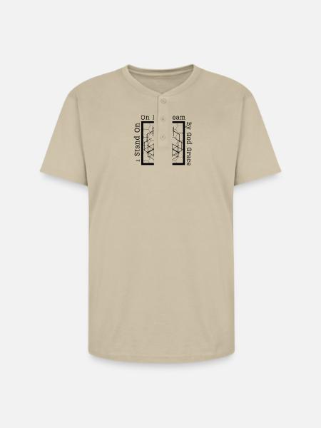 On My Dream Fractal Web - Unisex Henley T-Shirt - sand