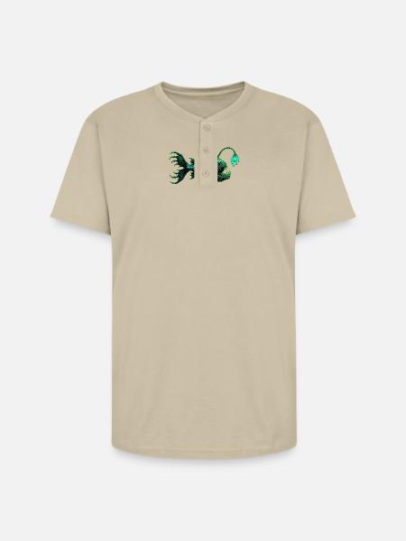 Ocean Depths Art - Unisex Henley T-Shirt - sand