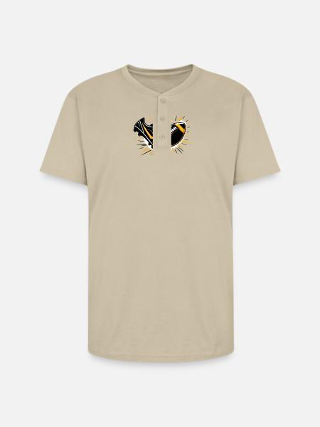 Sneaker Football Burst - Unisex Henley T-Shirt - sand
