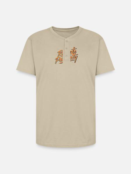 Radiate Positivity - Unisex Henley T-Shirt - sand