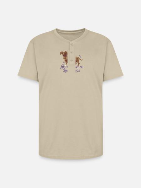 Life Is Short  - Unisex Henley T-Shirt - sand