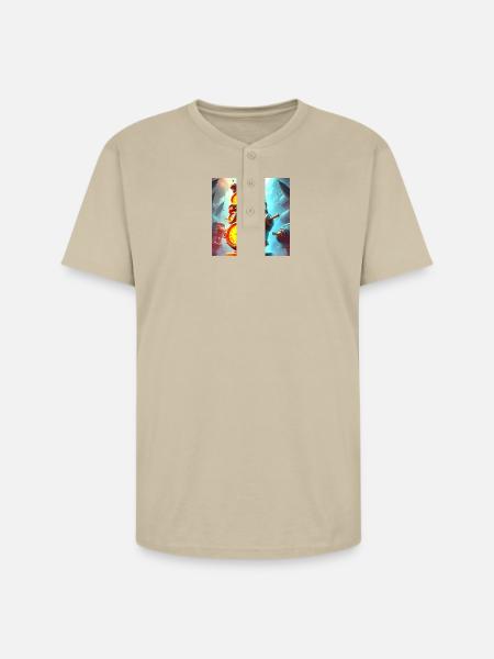 Clockwork Steam Engine - Unisex Henley T-Shirt - sand