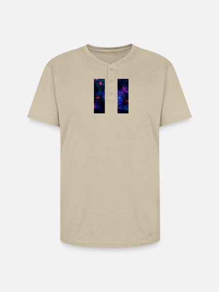 Translucent Blue - Unisex Henley T-Shirt - sand