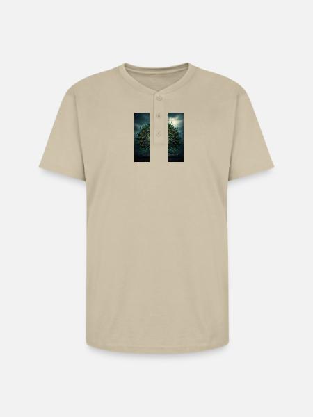 beautiful peacock - Unisex Henley T-Shirt - sand