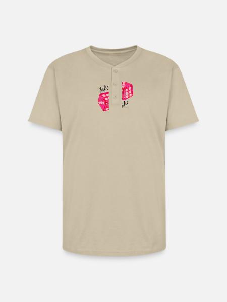 Take a Risk Graphic - Unisex Henley T-Shirt - sand