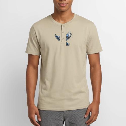 Silver Blue Jay in Flight - Unisex Henley T-Shirt