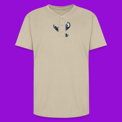 Silver Blue Jay in Flight - Unisex Henley T-Shirt