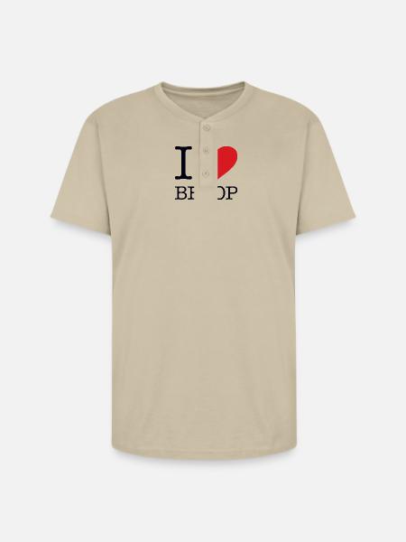 I love Bebop - Unisex Henley T-Shirt - sand
