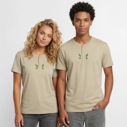 Cannabis Leaf - Unisex Henley T-Shirt
