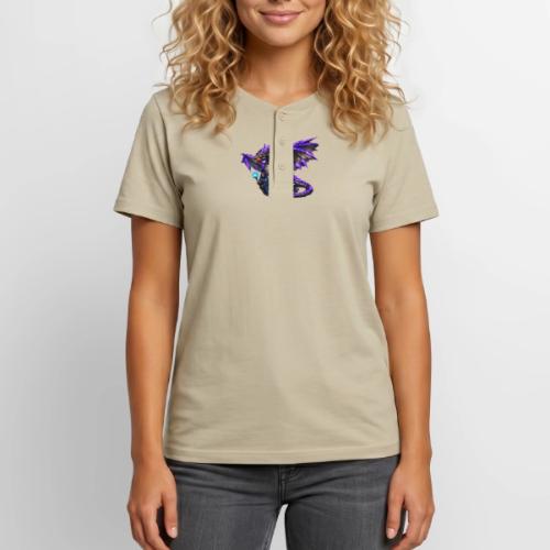 Neon Dragon and Battle Mage - Unisex Henley T-Shirt