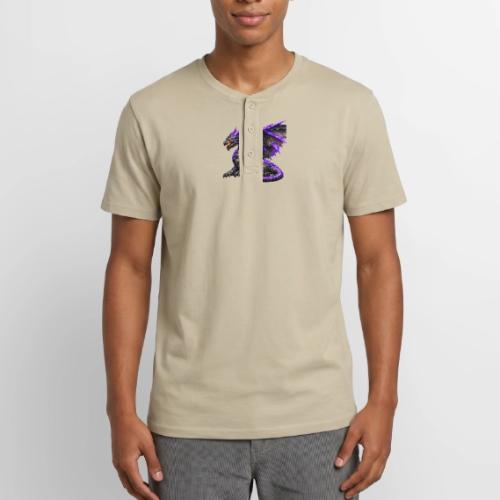Neon Dragon at Rest - Unisex Henley T-Shirt