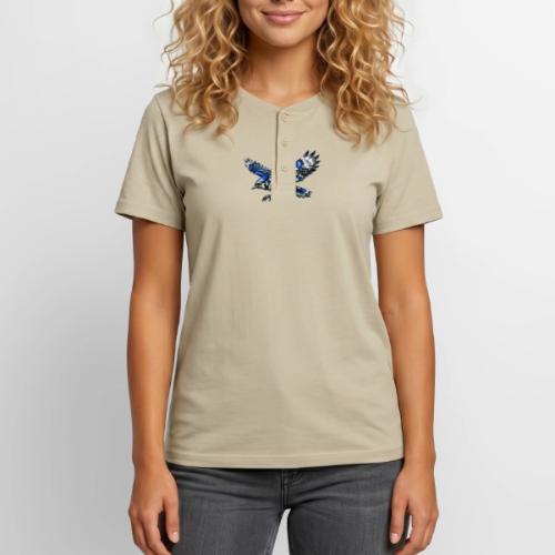 Silver Blue Jay Dive - Unisex Henley T-Shirt