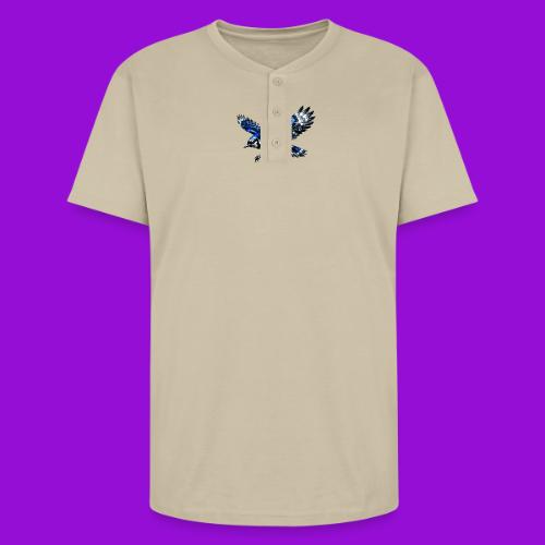 Silver Blue Jay Dive - Unisex Henley T-Shirt