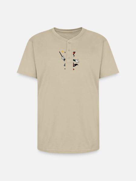 Magical Cat Maestro - Unisex Henley T-Shirt - sand