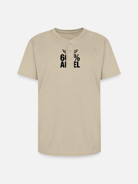 666% Angel - Unisex Henley T-Shirt - sand