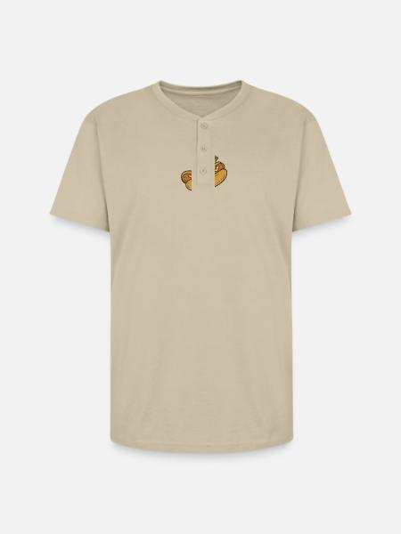 Alien Hot Dog Casual Illustration - Unisex Henley T-Shirt - sand
