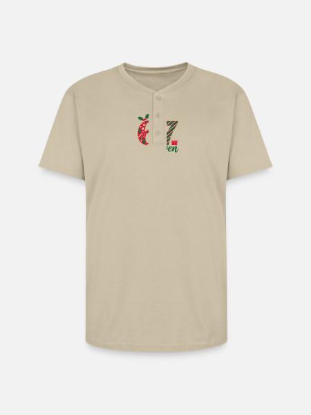Six Seven Christmas Countdown - Unisex Henley T-Shirt - sand