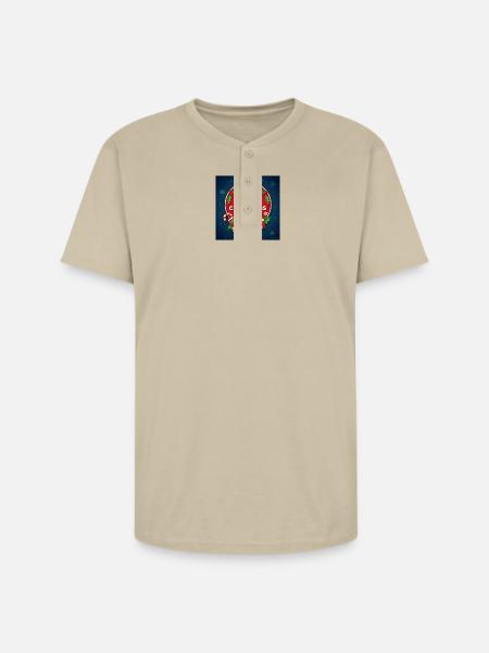 Happy Christmas Day Circle - Unisex Henley T-Shirt - sand
