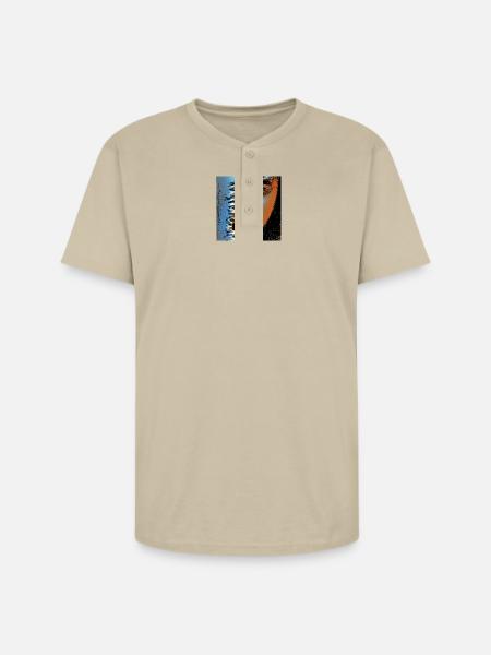 Face of women spater - Unisex Henley T-Shirt - sand