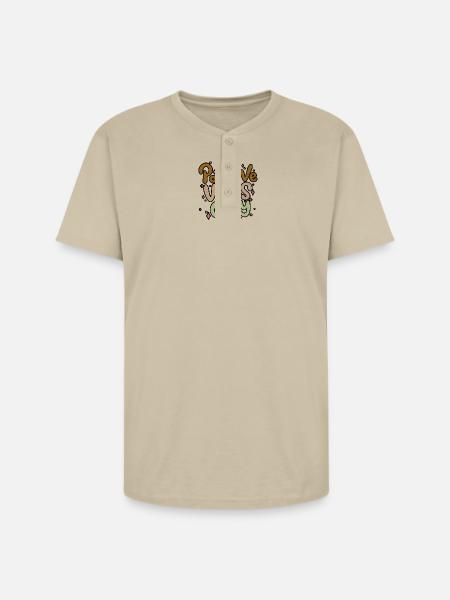 Positive Vibes Only - Unisex Henley T-Shirt - sand