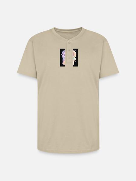Pastel Cloud 42 Duo - Unisex Henley T-Shirt - sand