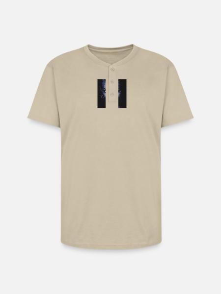 Midnight Halftone Femme Fatale - Unisex Henley T-Shirt - sand