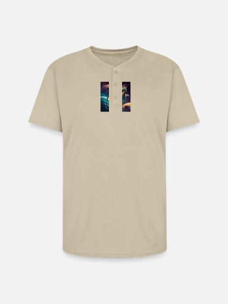 Space Herd - Unisex Henley T-Shirt - sand