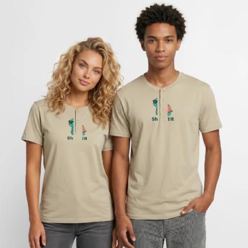 Funny Turtle Sunglasses Shelled It Cute Gift - Unisex Henley T-Shirt