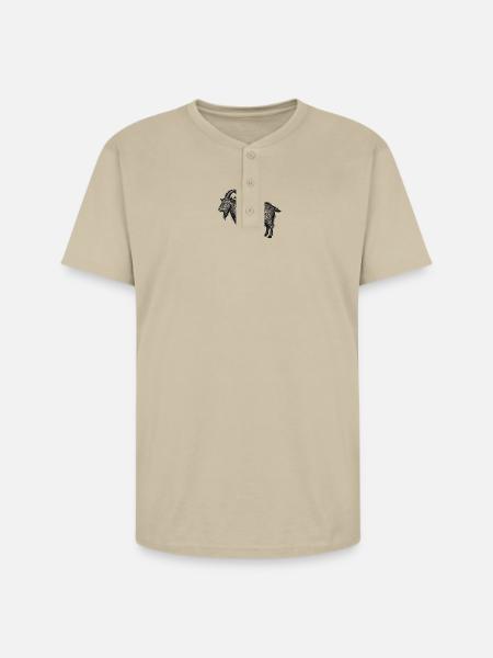 Midnight Nebula Goat - Unisex Henley T-Shirt - sand