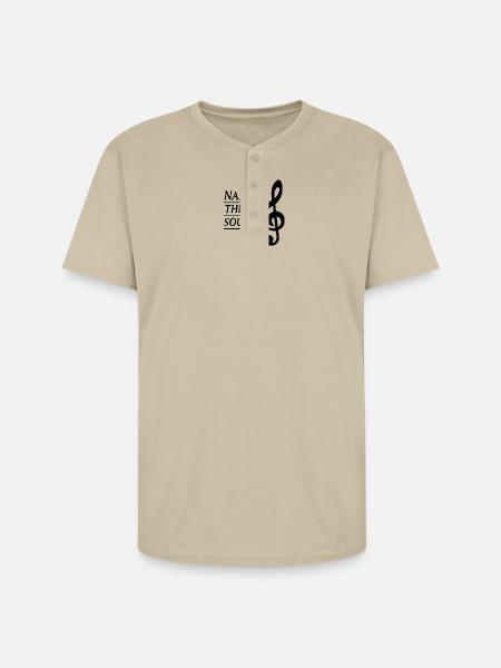 Bold Treble Clef Line Art - Unisex Henley T-Shirt - sand