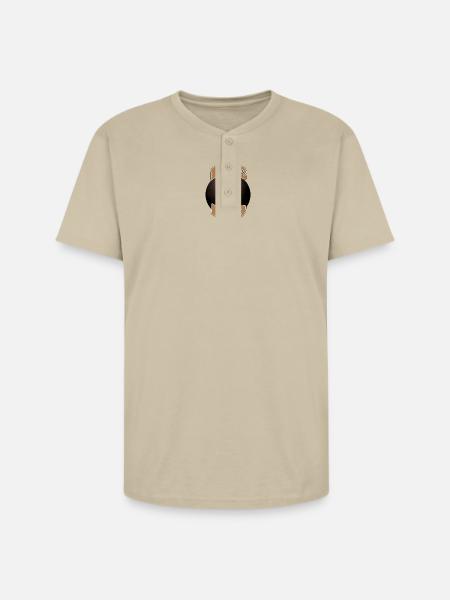 Beagle Dad Graphic Tee - Unisex Henley T-Shirt - sand