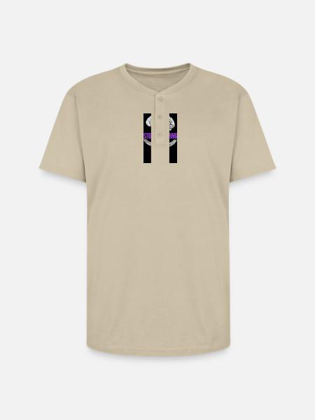 Stop Following Brain Hands - Unisex Henley T-Shirt - sand