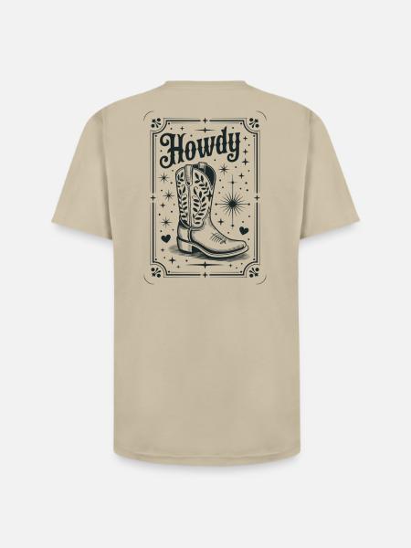 Howdy Boots Western Night - Unisex Henley T-Shirt - sand