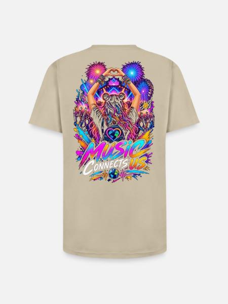 Music Connects Us - Unisex Henley T-Shirt - sand
