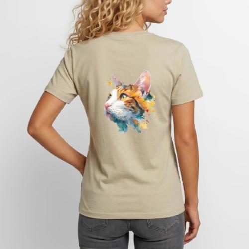 Cat: Feline Ink Burst - Unisex Henley T-Shirt