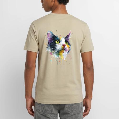 Cat: Painted Purr Expression - Unisex Henley T-Shirt
