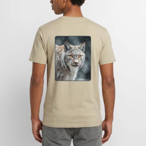 Lynx Portrait Piercing Eyes Design - Unisex Henley T-Shirt